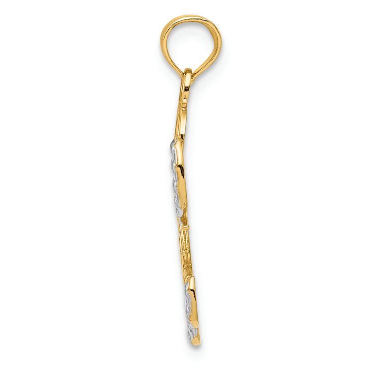 14K Two-tone Gold  LOVE Angel Pendant