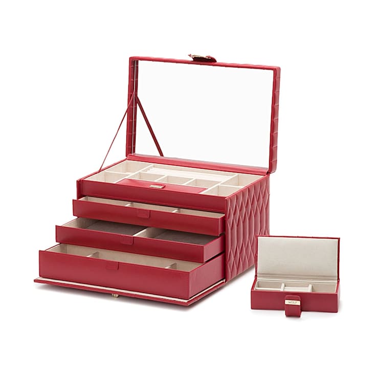 Caroline Large Jewelry Box Red By Wolf