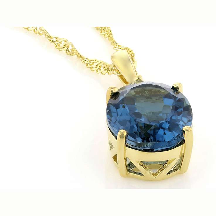 Blue Topaz And Swiss Blue Topaz Pendant Necklace In 18K Gold Over
Sterling Silver 5.72ctw