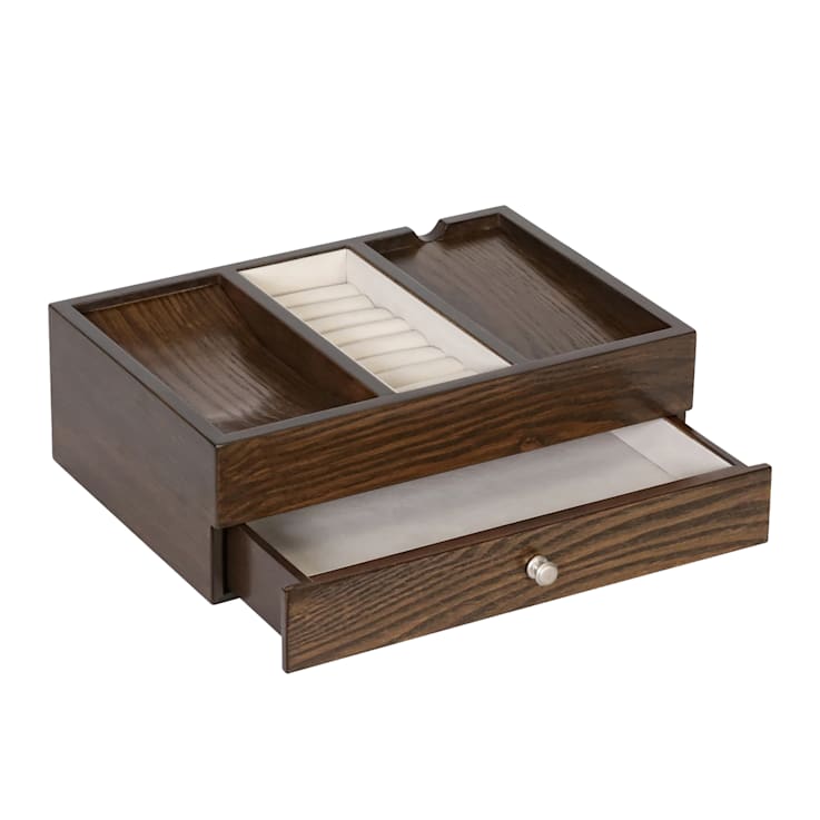 Mele and Co Rex Men’s Dresser Valet Wooden Jewelry Box