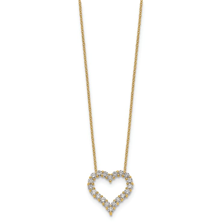 14K Yellow Gold Lab Grown Diamond Heart 18 Inch Necklace