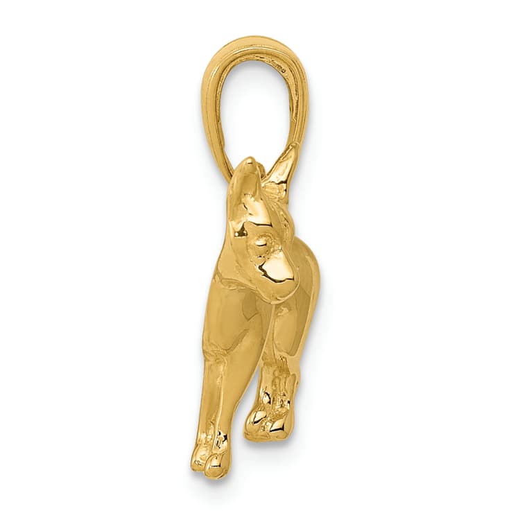 14k Yellow Gold Chihuahua Dog Pendant