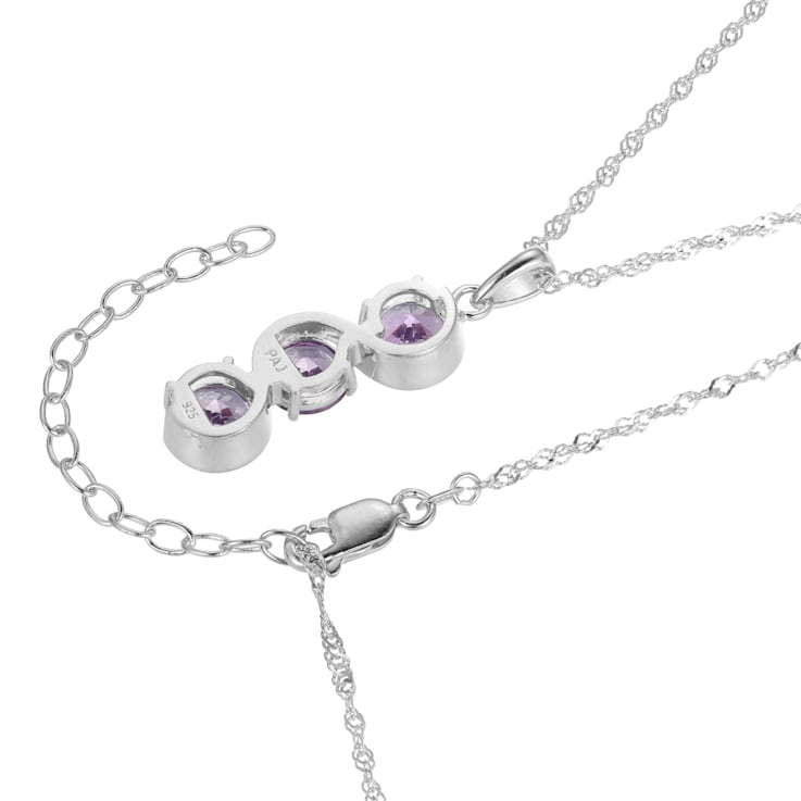 Lab Created Alexandrite Sapphire Platinum Over Sterling Silver December
Birthstone Pendant 3.87ctw