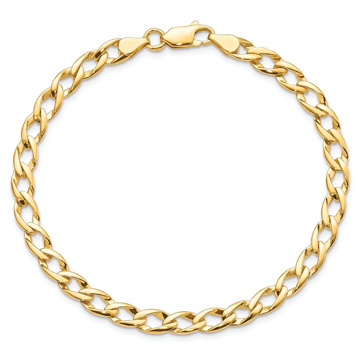 10k Yellow Gold 5.25mm Textured Fancy Link Bracelet