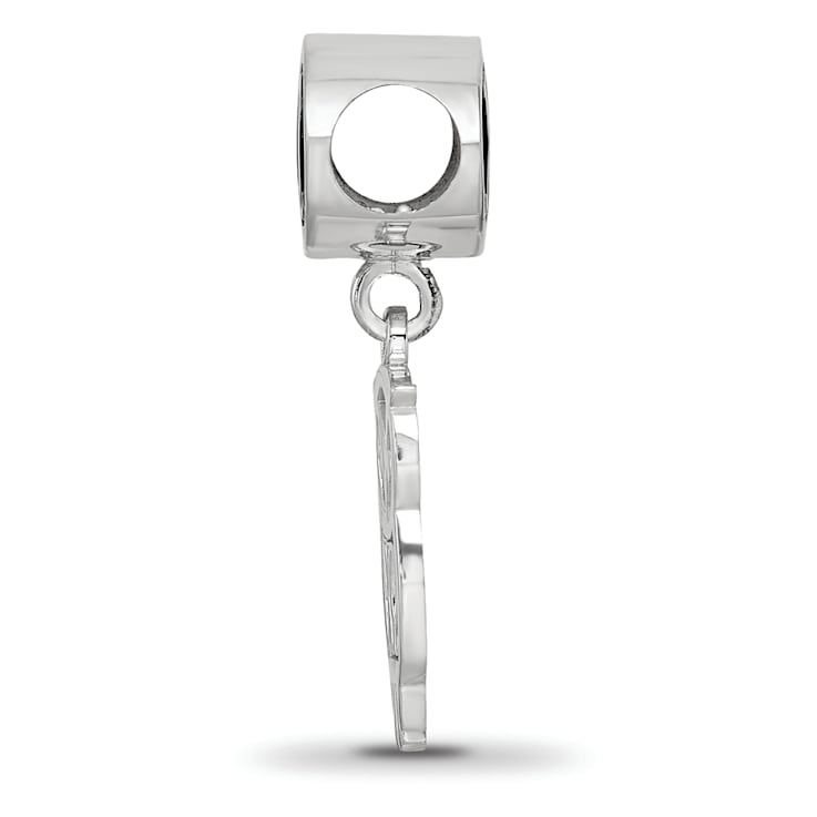 Sterling Silver LogoArt Chi Omega Oval with Owl Dangle Bead