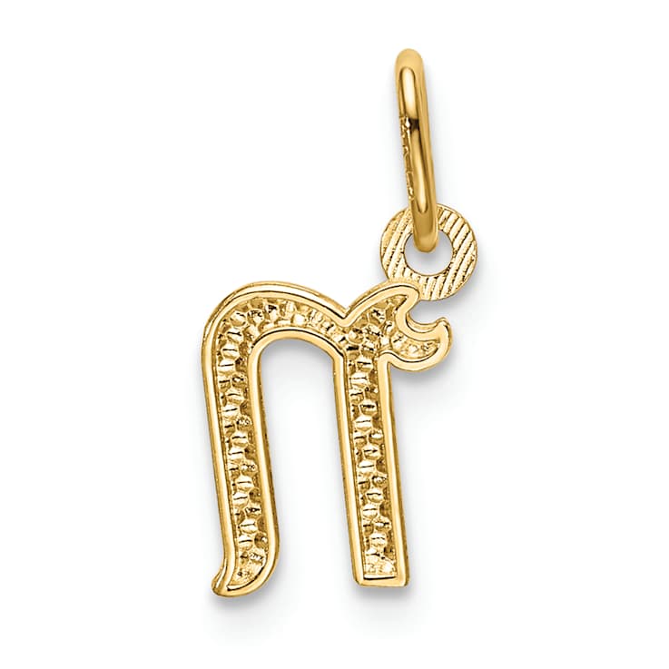 10K Yellow Gold Polished Letter n Initial Charm