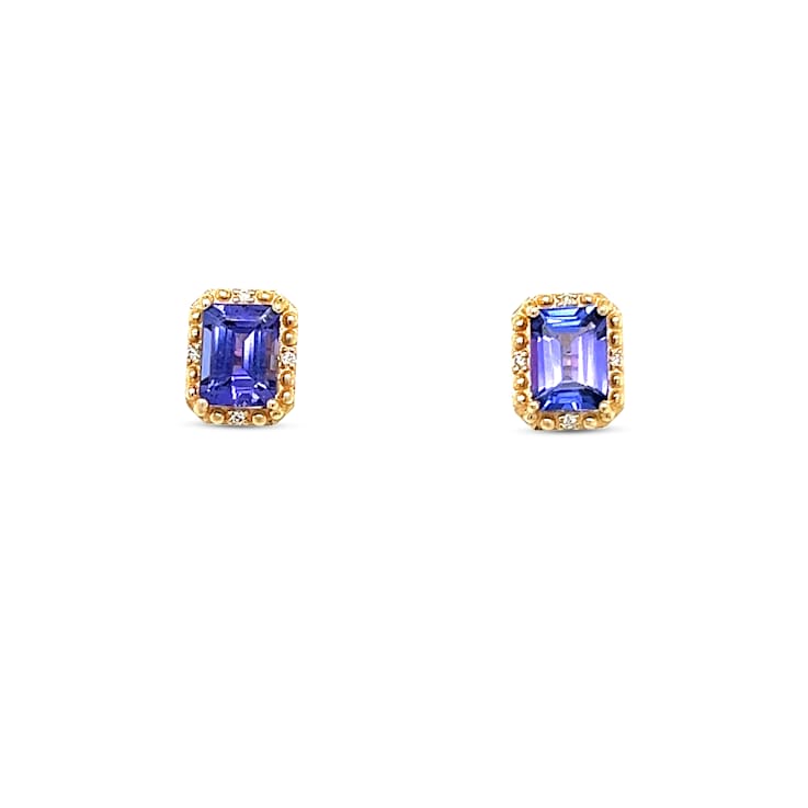 18K Rose Gold Over Sterling Silver 7x5mm Tanzanite and White Cubic
Zirconia Earrings 2.30ctw