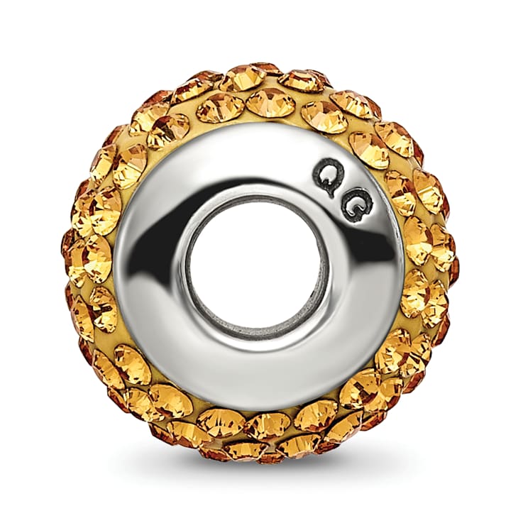 Sterling Silver Reflections Orange Full Preciosa Crystal Bead