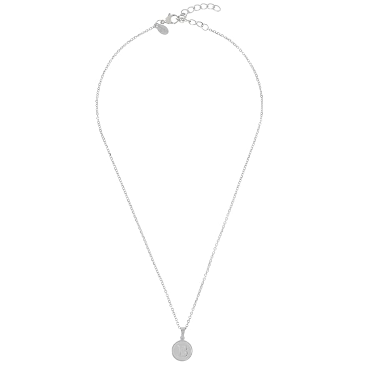 Initial B Charm Pendant Necklace In Silver-Tone