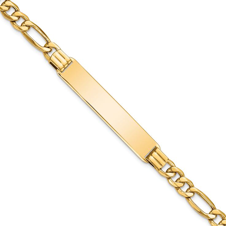 10k Yellow Gold Figaro Link ID Bracelet