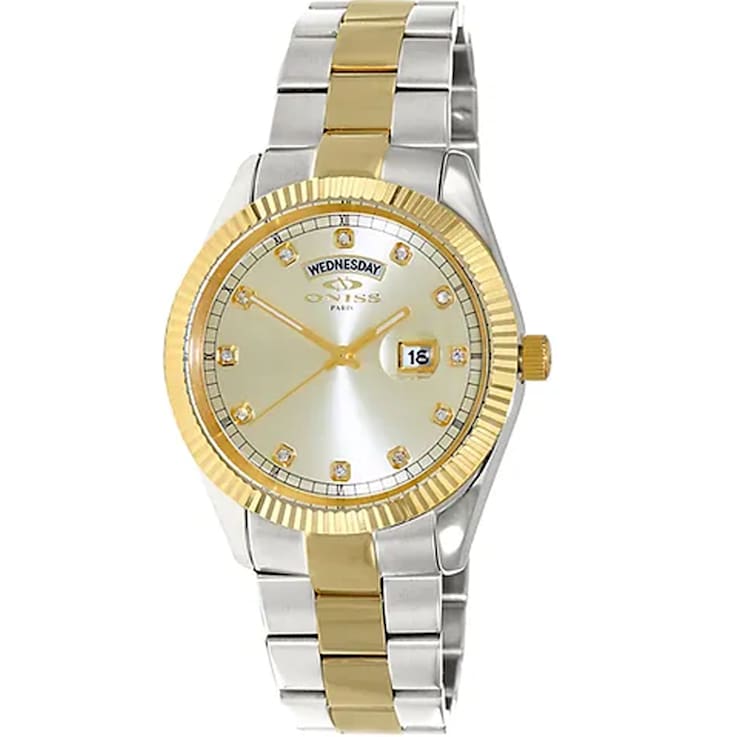 Oniss Men's Admiral Yellow Dial, Stainless Steel Bracelet Watch