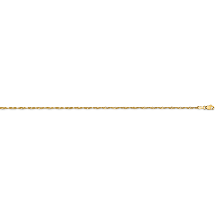 14K Yellow Gold 1.70mm Singapore Chain Necklace