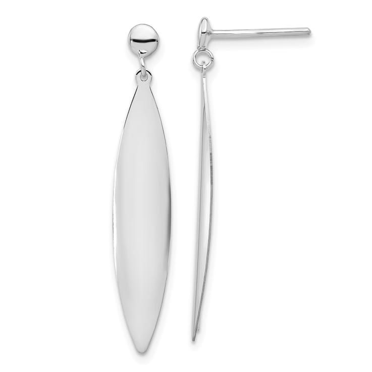 14K White Gold Polished Post Dangle Earrings