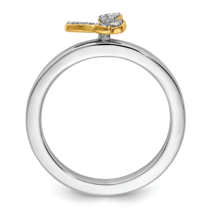 14K Yellow Gold Over Sterling Silver Stackable Expressions Butterfly
Diamond Ring 0.066ctw