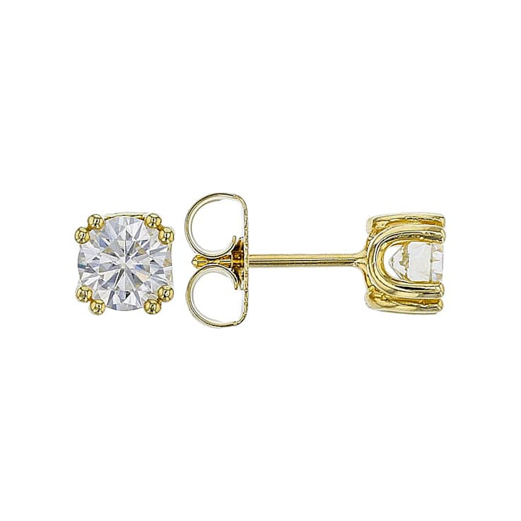 Moissanite Stud Earrings In 14K Gold Over Sterling Silver 1.00ctw
Diamond Equivalent Weight