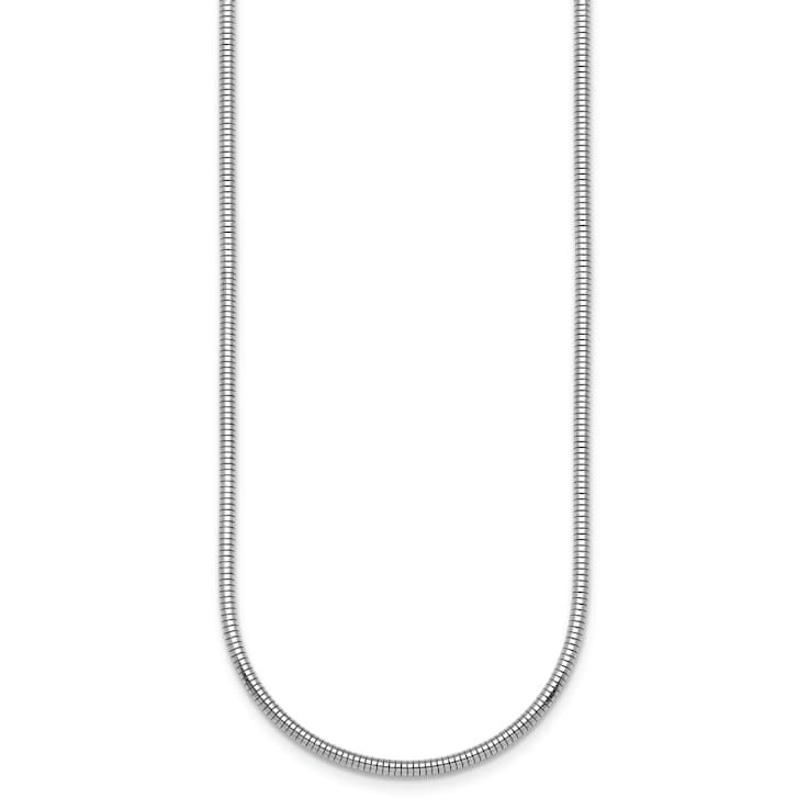 Rhodium Over Sterling Silver 1.6mm Snake 20 Inch Chain