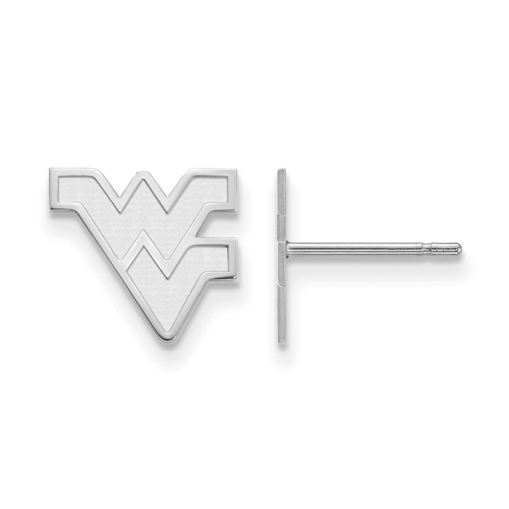 Rhodium Over Sterling Silver  LogoArt West Virginia University Extra
Small Post Earrings