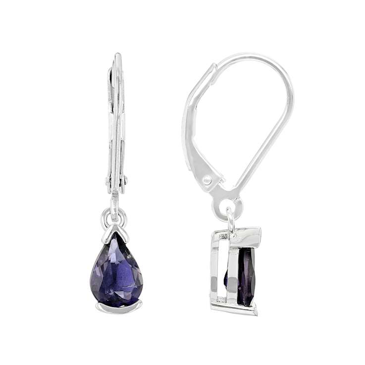 Iolite Drop Earrings In Sterling Silver