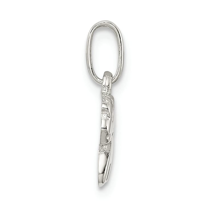 Rhodium Over Sterling Silver Polished Pony Children's Pendant