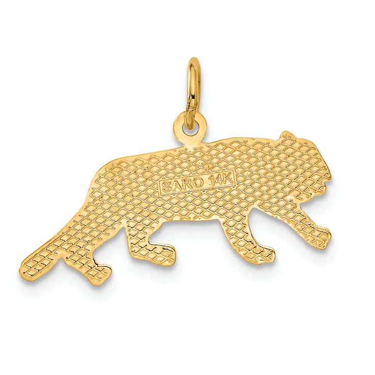 14k Yellow Gold Textured Tiger Pendant