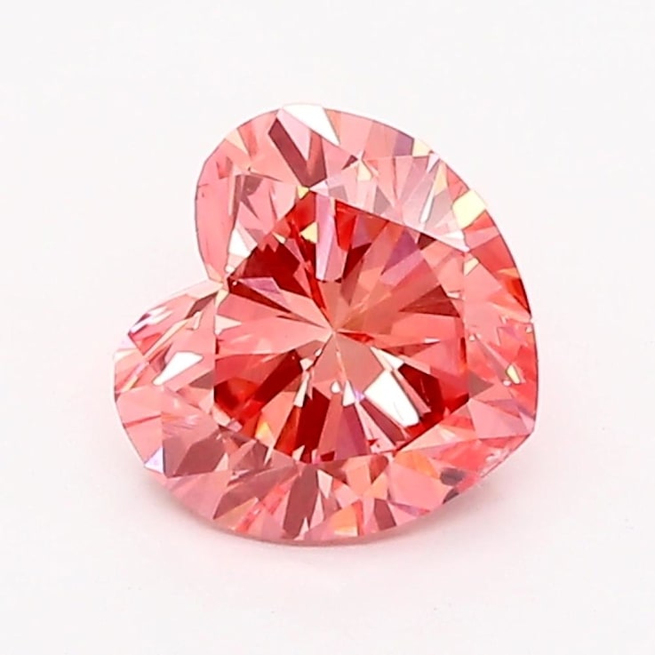 0.76ct Vivid Pink Heart Shape Lab-Grown Diamond SI1 Clarity IGI Certified