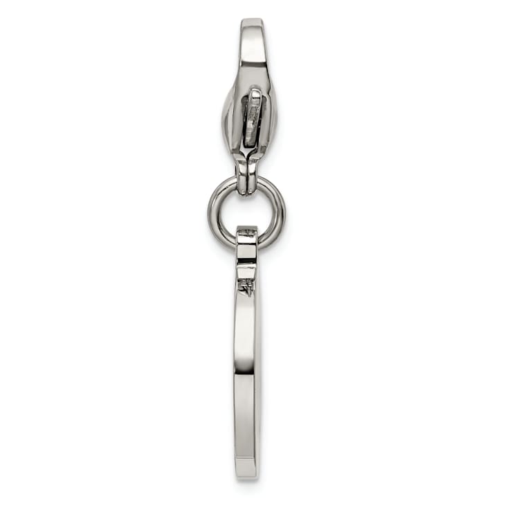 Stainless Steel Polished with Red Enamel Medical ID Charm