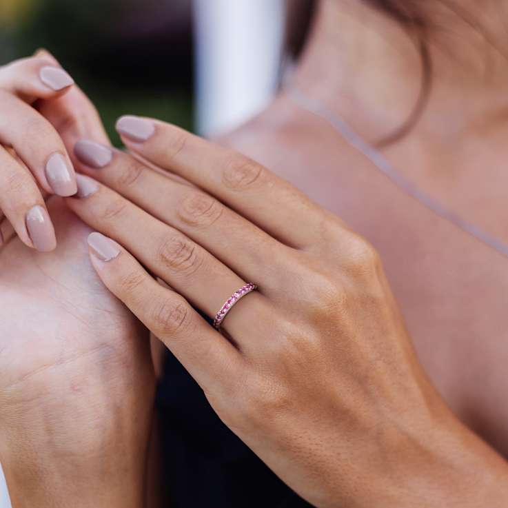 Pink Tourmaline 10K White Gold Ring 0.87ctw