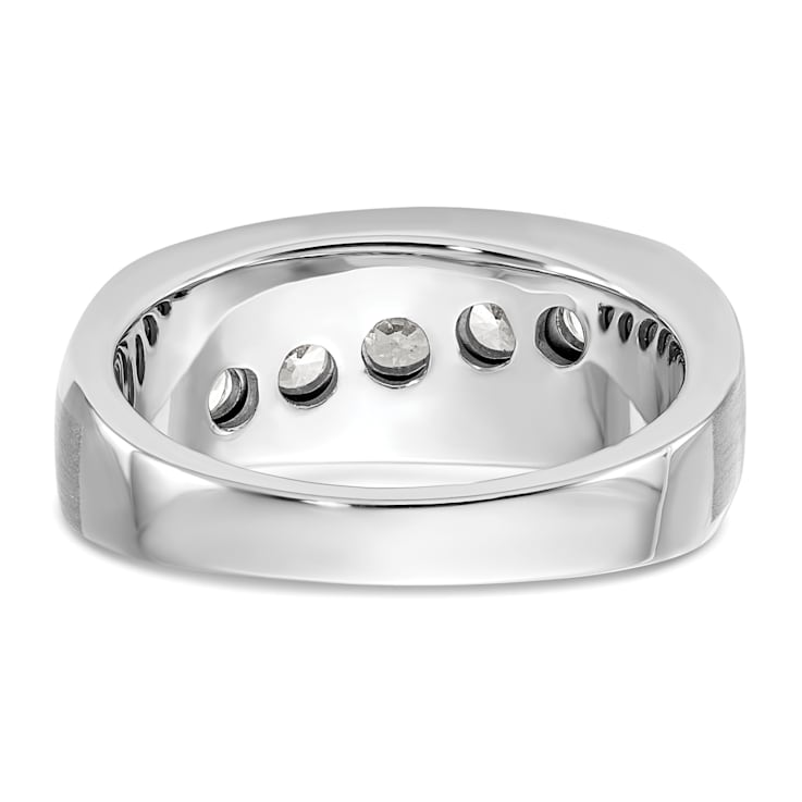 Rhodium Over 10K White Gold Lab Grown Diamond SI1/SI2, G H I, Men's
5-Stone Ring
