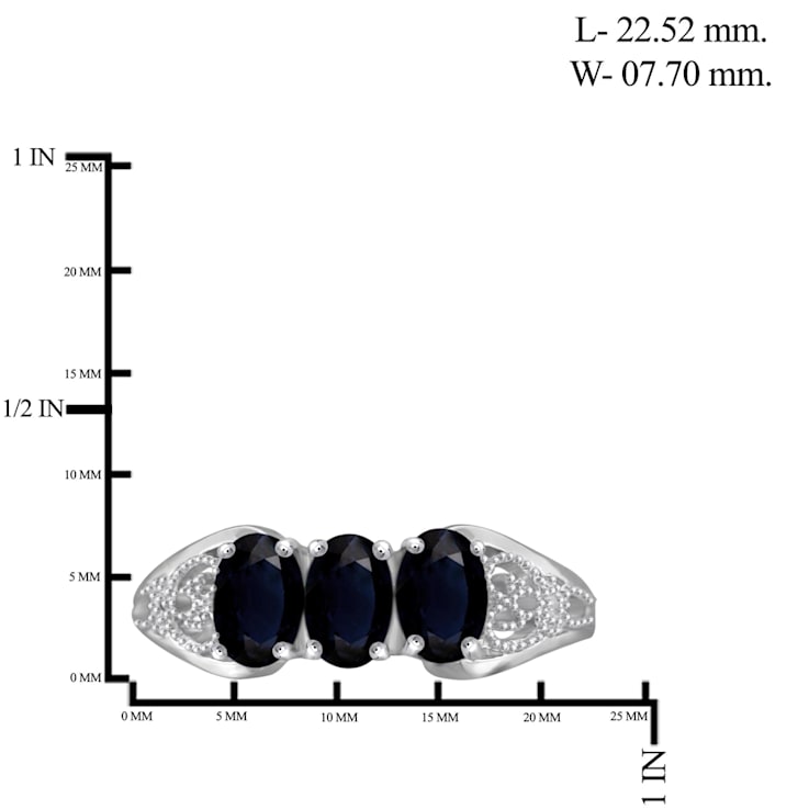 Black Sapphire Rhodium Over Sterling Silver Ring 1.65ctw