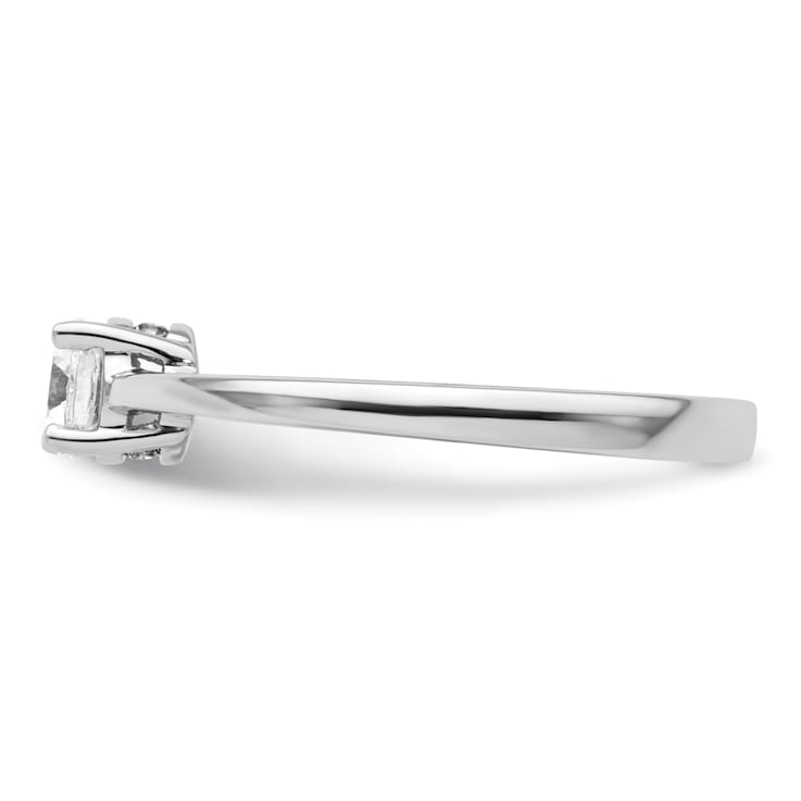 Rhodium Over 14K White Gold Lab Grown Diamond Engagement Ring