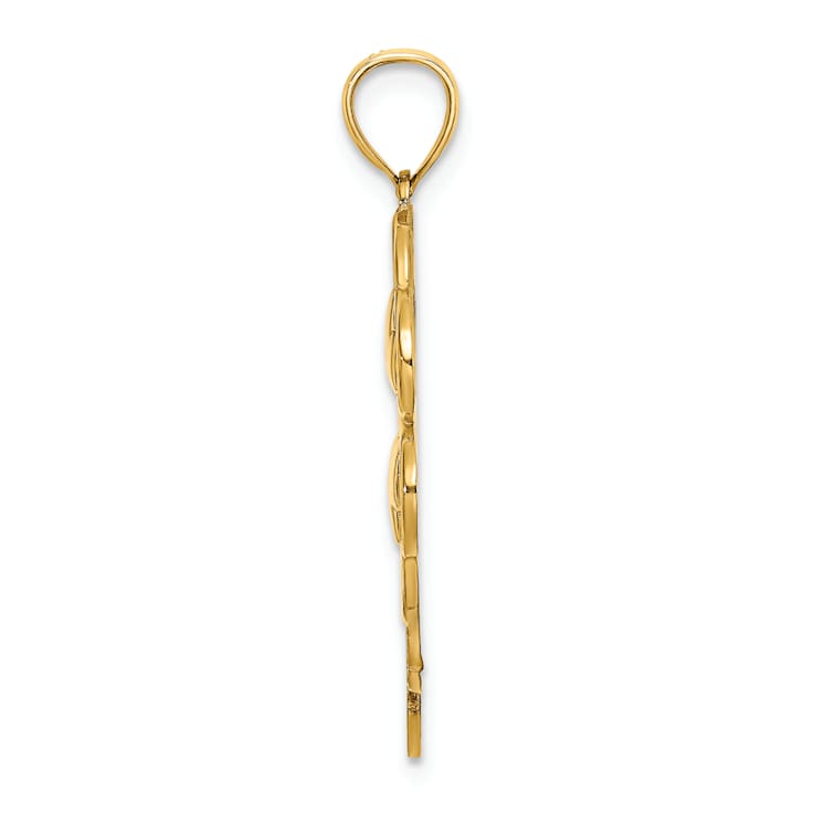 14K Yellow Gold 4-Leaf Clover Charm