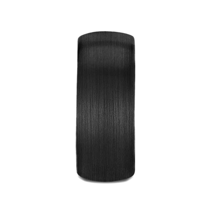 RAIDER Domed Brush Finished Black Tungsten Wedding Band 10mm