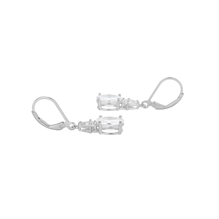 White Cubic Zirconia Platium Over Sterling Silver April Birthstone
Earrings 6.30ctw