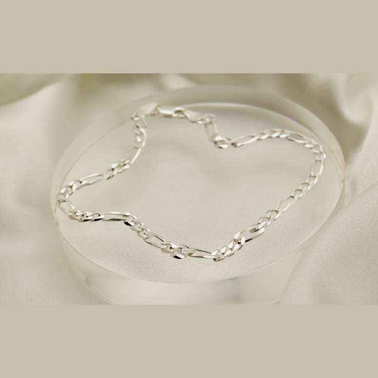 Figaro Chain Necklace In Sterling Silver