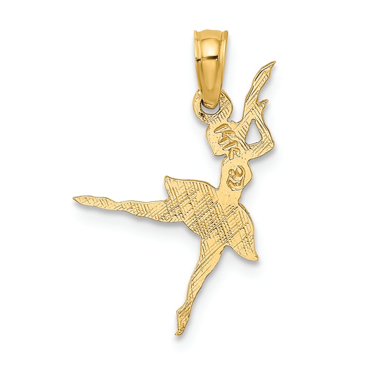 14k Yellow Gold Textured Ballerina pendant