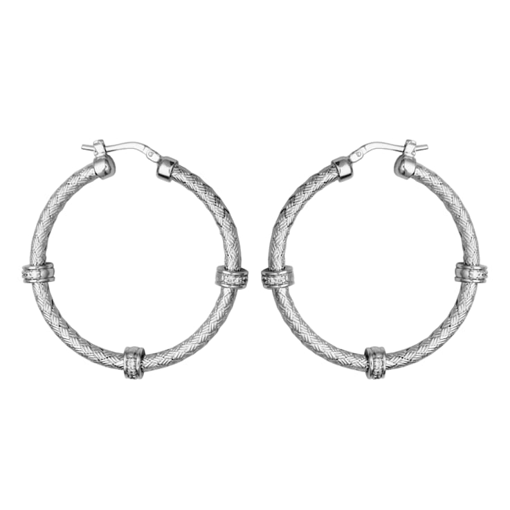White Cubic Zirconia Rhodium Over Sterling Silver Jewelry Set 3.17ctw