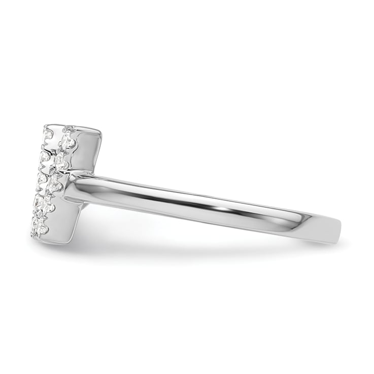 Rhodium Over 14K White Gold Lab Grown Diamond VS/SI GH, Initial V
Adjustable Ring