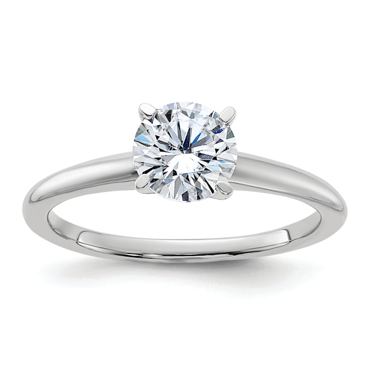 Rhodium Over 14K White Gold 1 ct. D E F Pure Light Round Moissanite
Solitaire Ring