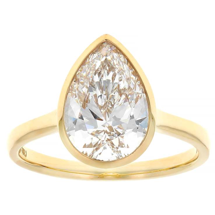 3ct Pear Lab-Grown Diamond Solitaire Ring In 14K Gold