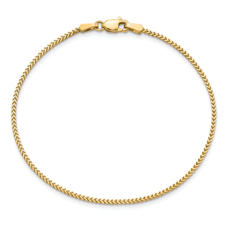 14K Yellow Gold 1mm Franco Chain Bracelet