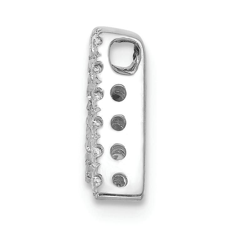 Rhodium Over 14K White Gold Diamond Letter A Initial Charm