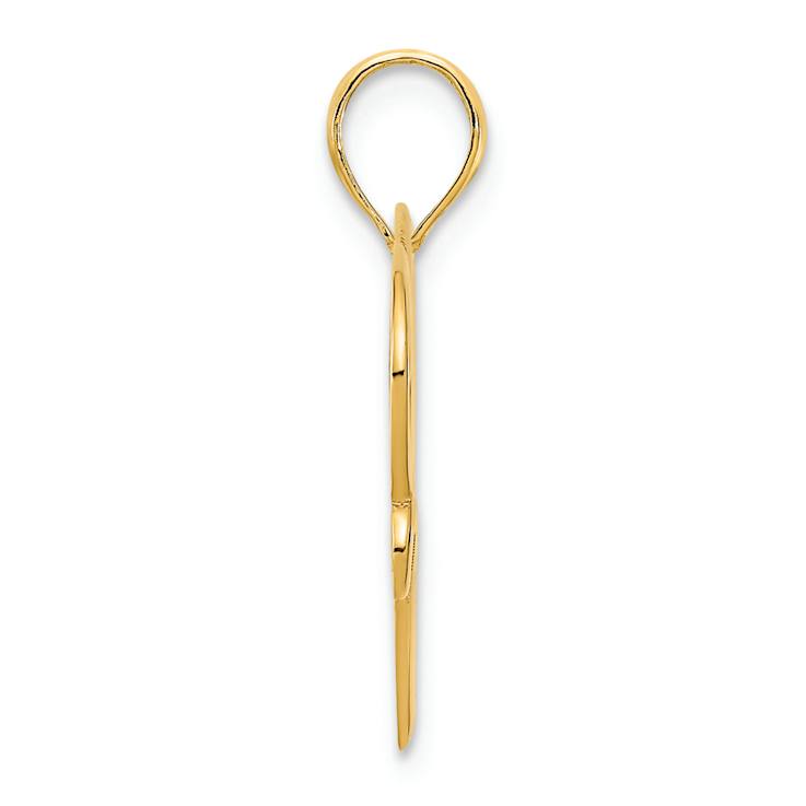 14k Yellow Gold Double Heart Pendant