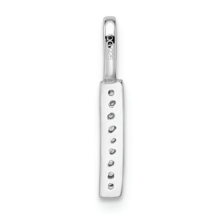 14K White Gold Diamond Letter I Initial Pendant