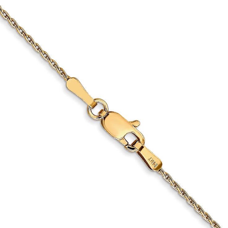 14k Yellow Gold 1mm Solid Round Parisian Wheat 24 Inch Chain
