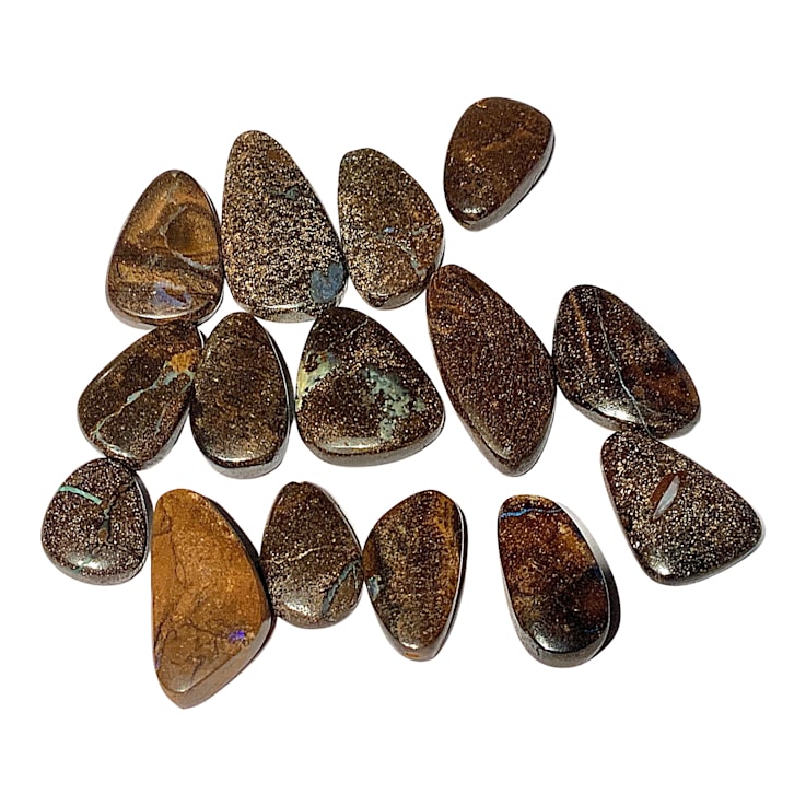 Australian Boulder Opal Free-Form Cabochon Set of 15 146ctw