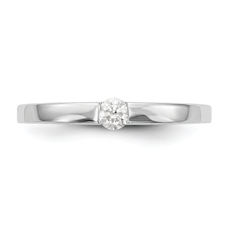 Rhodium Over 14K White Gold First Promise Diamond Promise/Engagement
Ring 0.10ctw