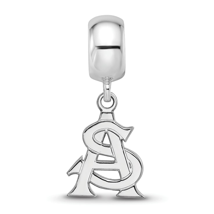 Sterling Silver Rhodium-plated LogoArt Arizona State University Small
Dangle Bead