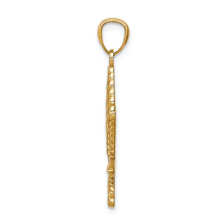 14k Yellow Gold Leaf Pendant