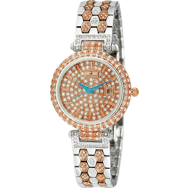 Adee Kaye Women's Finess Two-tone Stainless Steel Bracelet Watch