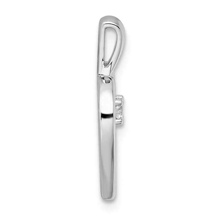 Rhodium Over 14k White Gold Diamond Heart Pendant